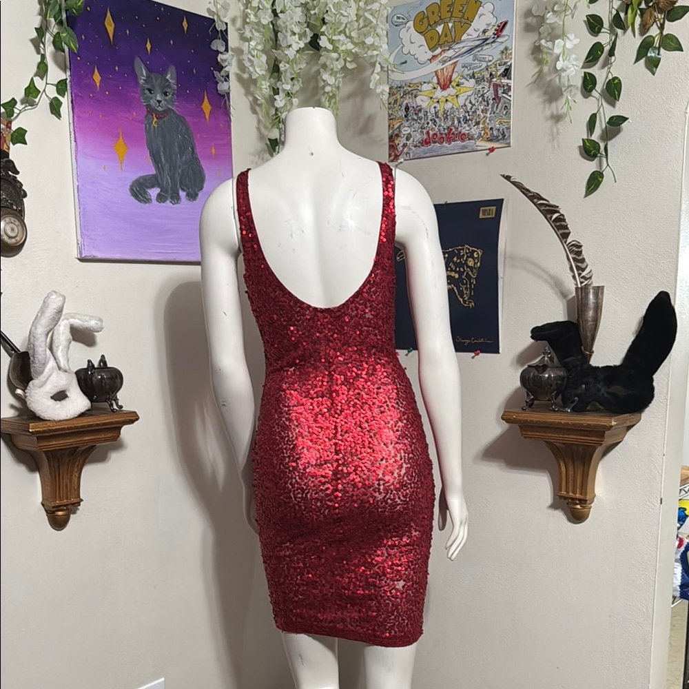 Sequin Red Dress - Picture 3 of 3